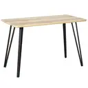 HOMCOM Table à manger design industriel grand plateau dim. 120L x 60l x 75H cm pieds métal noir en épingles MDF aspect chêne clair image 0