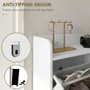 HOMCOM Narrow Shoe Cabinet with 4 Flip Drawers, Slim Shoe Storage Cabinet with Adjustable Shelves, Hairpin Legs and 4 Vents for 16 Pairs of Shoes for Entryway, White image 7