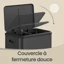 JOYFURNOS Poubelle de cuisine à 2 compartiments avec couvercle à fermeture douce, poubelle de recyclage en acier avec seaux intérieurs et pédale large, noir image 7