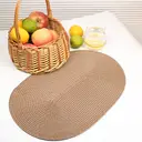 White Label PP Placemats Set of 6 for Dining Table，PP oval placemat BL light coffee，Washable Woven Vinyl Non-Slip 18x12 inches Placemat Heat-Resistant Durable Table Mats for Dining Table Easy to Clean image 3