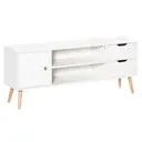 HOMCOM TV Stand for TVs up to 50", TV Console Cabinet with Open Storage Shelf and Drawers for Living Room, Entertainment Room and Bedroom, White image 0