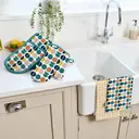 Dexam Tea Towels Retro Spot 100% Cotton Cotton Teal/Peach 2pcs image 4