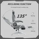 HOMCOM Ergonomic High Back Gaming Chair for Adults, Printed Velvet Computer Recliner Chair with Footrest, Lumbar Support, Adjustable Height and 360° Swivel Seat for Office or Gaming, Grey image 5