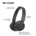 Sony WH-CH520 Wireless On-Ear Headphones (Black) image 7