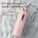 Rushi R-B31A Electric Oral Irrigator, 280 ml Water Tank, 1200 mAh Battery, Pink image 1