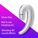 Écouteurs intra-auriculaires VoxorAI C6 argentés à conduction osseuse Bluetooth, modèle populaire, avec contour d'oreille unique. Écouteurs de sport. image 0