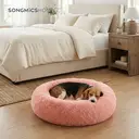 SONGMICS Lit donut et coussin lavable pour animaux rose - 80 cm  image 3