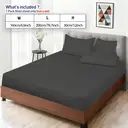 LeBonsoir Drap-housse 160 x 200 cm, hauteur de poche 30 cm, 100 % coton, bords élastiques anti-effilochage - Gris foncé image 6