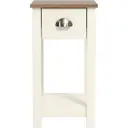 Galano Lilly Bedside Table - Slim Side Table with Drawer, Bedroom Furniture Organizer and Storage Cabinet for Hallway or Entryway – Ivory with Beaufort Oak image 0