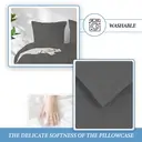 LeBonsoir Dark Gray Bedding Duvet Cover Set，200x200cm/50x75cmx2 Breathable Durable Soft Comfy， with Zip， 3 Pieces， Includes 1 Duvet Cover & 2 Pillowcases，NO Comforter image 6
