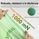 VIVREAL Sac poubelle biodégradable - vert 10 L (100 pièces) | Double certification TÜV et BPP, ultra résistant, anti-fuite, matériau en amidon de maïs respectueux de l’environnement image 2
