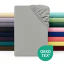 LEBONSOIR Drap-housse 140 x 200 cm, Bonnet profond 30 cm / 12 po - Microfibre douce, Élastique anti-déchaussement, 1 Drap-housse uniquement - Gris clair image 0