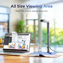 CZUR Fancy S Pro Scanner de documents 4K USB, Appareil photo de documents et Webcam 12 Mpx avec éclairage LED et microphone, Jusqu’à 60 ips, Autofocus, pour Enseignement à distance, Streaming en direct, Conférences en ligne, pour Mac et PC (Windows), Offre annuelle, cadeau idéal image 7