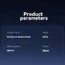 PAVAREAL CH71 Universal Gravity-Based Car Phone Holder Black image 7