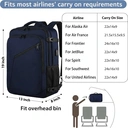 Sac à dos voyage 40L bagage à main avion, extensible 50x35x20cm sac cabine homme léger sac à dos voyage femme sac à dos scolaire, sac à dos cabine voyage travail professionnel, bleu, promotion Nouvel An, cadeau tendance image 4