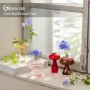5 PCS Mushroom Shaped Vase, Planters Clear Hydroponic Vase, Flowers Plants for Decorative Centerpiece,Table Decor,Home Wedding Party (5 Color) image 2
