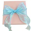 JU7CER 2-piece iridescent fishtail ribbon set [Ice Blue] 4.5cm x 9m bow-tie wave-patterned sheer ribbon Solid-colour silk ribbon floral packaging material image 4