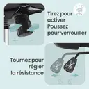 Ochama x SONGMICS Chaise de bureau pivotante en maille ergonomique avec soutien lombaire rembourré et accoudoirs rabattables, blanc image 6