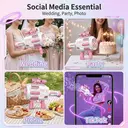 Tokky Pink Gatling Bubble Gun, 48-Hole Automatic Bubble Machine with Colorful LED Lights, USB Charging & 360° Leak-Proof Design, Tactical Appearance Girl's Toy, Suitable for Weddings, Parties, Birthday Gifts image 5