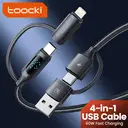 toocki 4 in 1 Charging Cable, Fast Charger USB C to Lightning Cable, Braided USB to USB C Cable, Travel Essential Multi Charging Cable for iPhone 17/16/15/14 Series/Pad/MacBook/Galaxy/Laptops and More image 0
