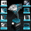 Clé à Chocs Sans Fil Seesii 700 Nm, 1/2" Moteur Brushless avec 2 Batteries 4000 mAh, Boîte 3 Vitesses avec Arrêt Rapide, Idéale pour Camions et Voitures (Changement de Pneus, Desserrage d’Écrous), 6 Douilles image 4