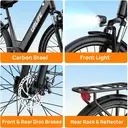 URLIFE Vélo électrique adulte 26 pouces, avec écran LCD, batterie amovible 48 V 10,4 Ah, moteur 250 W, transmission à 7 vitesses, autonomie maximale 80 km, trajet quotidien, vélo de montagne Noir 26 pouces image 6