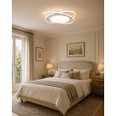 LED Deckenlampe Ø53cm,Dimmbar mit Fernbedienung für Wohnzimmer 62W 3000-6500k, LED fest integriert, Modern Runde Wohnzimmer Schlafzimmer Arbeitszimmer Esszimmer Dekoration Lampen, Mit Speicherfunktion.Lichtfarbe- und Helligkeit einstellbar weiß image 5