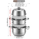 Maxcook 304SS 3-Tier Steamer Pot 30cm (Silicone Handle) MCZ743 image 7