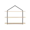 Interiors by Premier Wall Décor Brixton Triangle Wood Shelves Black/Natural image 1