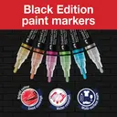 Faber-Castell Marqueurs acryliques Black Edition Shake & Paint, 6 pièces, couleurs métalliques image 2