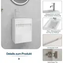 UEV Waschbecken mit Unterschrank, 40,6 cm, Gästetoiletten-Waschbecken, Waschbecken mit Unterschrank, Hängewaschbecken, Badezimmermöbel-Set für Badezimmer, Weiß image 3