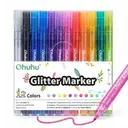 Ohuhu 12 Colour Glitter Metallic Shimmer Marker Pens, Fine Point, Water-based Ink for Crafts & Art Projects image 1