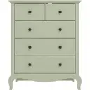 Galano Stella 3+2 Drawer Chest – Modern Cabinet with 5 Drawers – Organizer and Storage for Bedroom – Console for Entryway, Hallway, or Living Room – Sage Green image 4