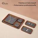 Oirlv Plateau en Bois de Luxe pour Présentation et Rangement de Bijoux  Plateau de Tiroir pour Bijoux avec Séparateurs Amovibles – Idéal pour Bagues, Boucles d’Oreilles et Colliers – 1 pièce image 1