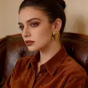 VoxorAI European and American style brown geometric cat's eye stone earrings, stud earrings, ear studs, ear accessories, all seasons image 4