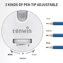 tenwin Electric Pencil Sharpener, AC Adapter Powered Sharpener with Container for 6-12mm Coloured Pencils, Auto Stop for Artists, Kids, Office, Classroom, School Use, Portable, Heavy Duty (White) image 3