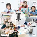 tenwin Electric Pencil Sharpener, AC Adapter Powered Sharpener with Container for 6-12mm Coloured Pencils, Auto Stop for Artists, Kids, Office, Classroom, School Use, Portable, Heavy Duty (White) image 5