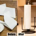 Support de Rouleau d’Essuie-Tout de Cuisine Noir JU7CER - Sur Comptoir avec Tige de Fixation, Design Moderne et Minimaliste, Idéal pour la Maison image 5