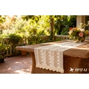 Boho Table Runner 5pcs table runner and placemat, Farmhouse Rustic Dining Kitchen Centerpiece Decor Small Macrame Woven Coffee Table Runner for Dresser Scarf Home Decor 12x72 inch*1,12.5*16.5inch*4,wavy brown image 2