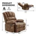 HONEYOU Fauteuil inclinable matelassé à bascule - Marron image 3