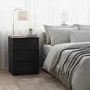 Ochama x SONGMICS Set of 2 Nightstands with Charging Station, Bedside Tables, Side End Tables with 3 Drawers, for Bedroom, Black image 5