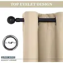 PONY DANCE Eyelet Thermal Curtains, W52xL84inches, 1 Panel, Biscotti Beige image 7