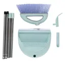 26cm Blue Dustpan and Broom Set with 75cm Iron Handle, 75mm Bristles, Stand-Up Combo image 6
