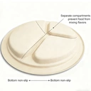 Assiette Jetable en Fibre de Bambou Ruibamboo 9 Pouces à 3 Compartiments - Lot de 50 image 1