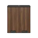 SONGMICSHOME  Kitchen Pedal Bin, 2-Compartment Recycling Rubbish Bin with Soft Close Lids, for Home, Removable Inner Buckets, Walnut image 1