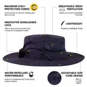 TOP-EX Chapeau anti-UV à bords larges avec arceau amovible et panneau en mesh ventilé bleu foncé - taille M/L image 2
