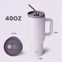 Bottle Bottle Insulated Mug 40 oz (1200 ml)， Mug with Straw and Handle， Stainless Steel Vacuum Straw Mug for Gifts， Parties， Office， Coffee (Purple), New Year Sale , Top gift picks image 2