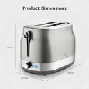 Swan Retro Revive 2 Slice Toaster, Hidden Cord Storage, Vintage, Variable Width Slots, 930W, Stainless Steel - ST19028SS image 5