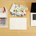 Jubiluu A5 Hardcover Notebook with Lined Pages - 96 Sheets (100g offset paper), Bookmark & Elastic Band -Classic Cream Ruled Journal for Writing, School, Office, and Gifts-Navy Floral Ditsy Print image 4