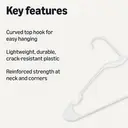ANQI Plastic Clothes Hangers, Adult Size, White, Pack of 50 image 4